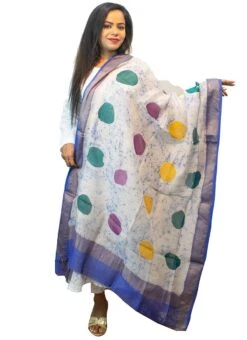 Royal Blue With White Art Silk Dupatta Festive Wear -ZariGrace Shop royal blue with white art silk dupatta dpsoas1089 u