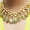Sea Green Designer Necklace Set With Earrings Party Wear -ZariGrace Shop sea green designer necklace set with earrings jydmf1925 l