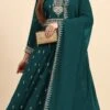 Rama Green Faux Georgette Embroidered Anarkali Suit Party Wear -ZariGrace Shop sea green faux georgette embroidered anarkali suit slsrf27076 l