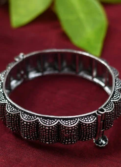 Silver Alloy Oxidised Bangles Party Wear
