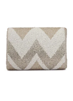 Silver Blended Cotton Beads Clutch Party Wear -ZariGrace Shop silver blended cotton beads clutch hbdacs518 b