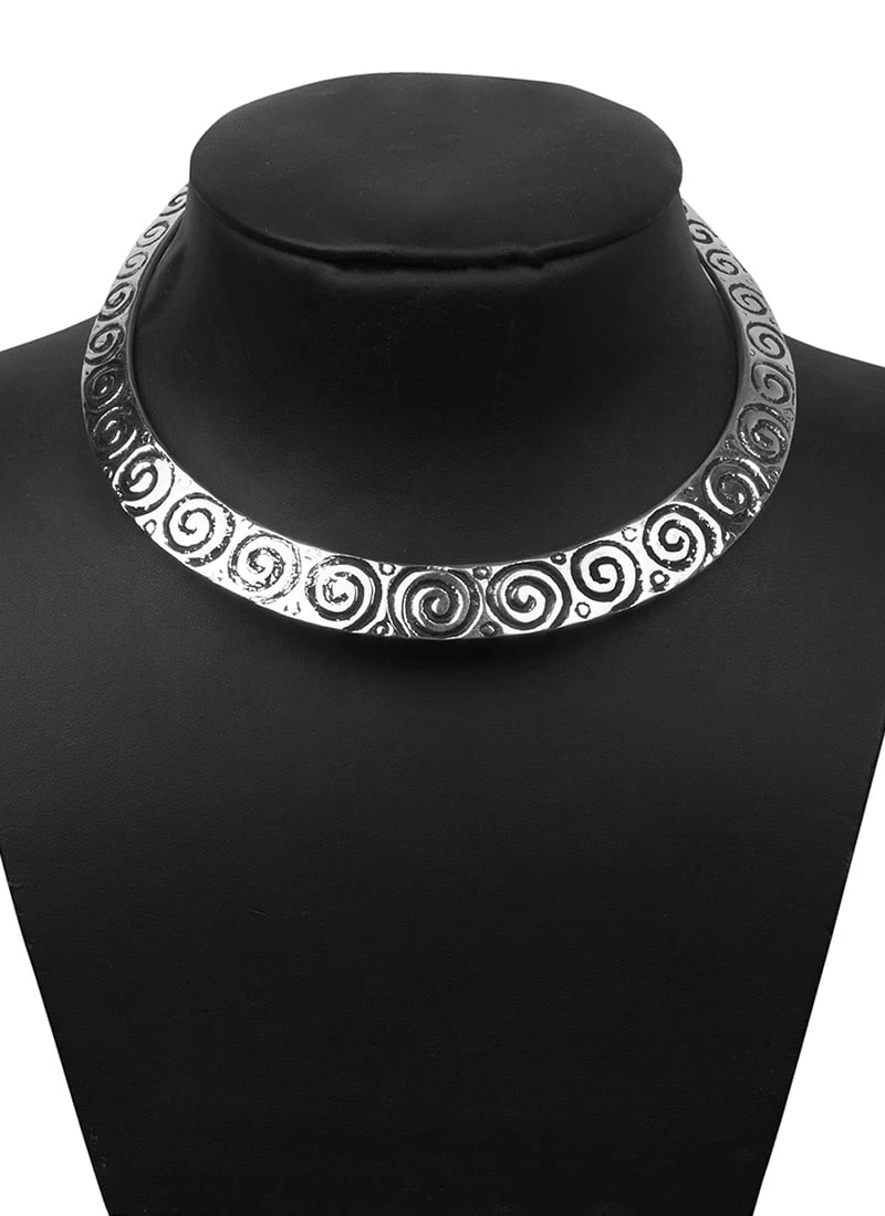 Silver Choker Necklace Party Wear 5 Silver Choker Necklace Party Wear - Image 3