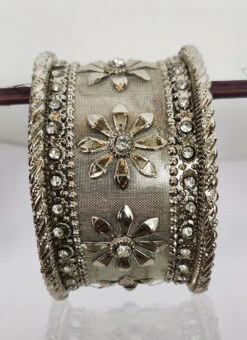 Silver Designer Bangles Festive Wear -ZariGrace Shop silver designer bangles brbjk24 b