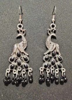 Silver N Black Dangler Earrings After Six Wear 6 Silver N Black Dangler Earrings After Six Wear -ZariGrace Shop silver n black dangler earrings ermbm266 u