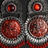 Silver N Red Dangler Earrings After Six Wear -ZariGrace Shop silver n red dangler earrings ermbm242 l