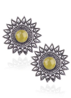 Silver N Yellow Studs After Six Wear -ZariGrace Shop silver n yellow studs ermpf9477 b
