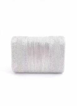 Silver Silk Designer Clutch -ZariGrace Shop silver silk designer clutch hbdacs286 b