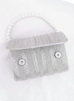 Silver Silk Designer Clutch