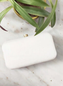 Silver Silk Hand Designer Clutch -ZariGrace Shop silver silk hand designer clutch hbdacs315 b