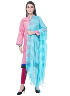 Sky Blue Cotton Weaving Work Dupatta Work Wear -ZariGrace Shop sky blue cotton weaving work dupatta dpdmimfd093 u
