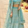 Sky Blue Organza Embroidered N Sequins Umbrella Lehenga Wedding Wear -ZariGrace Shop sky blue organza embroidered n sequins umbrella lehenga ghsak42097101 l