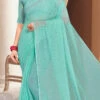 Sky Blue Shimmer Chiffon Tikki Work Saree Party Wear -ZariGrace Shop sky blue shimmer chiffon tikki work saree sasnf6405 l