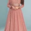 Sonam Bajwa Peach Faux Georgette Sequins Anarkali Suit Party Wear -ZariGrace Shop sonam bajwa peach faux georgette sequins anarkali suit slsacw7344 l