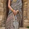 Stone Grey Art Silk Printed Saree Festive Wear 2 Stone Grey Art Silk Printed Saree Festive Wear -ZariGrace Shop stone grey art silk printed saree sasli2222948 l