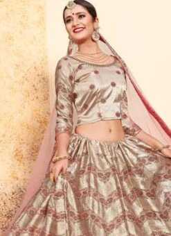 Tan Beige Satin Embroidered Umbrella Lehenga Wedding Wear 9 Tan Beige Satin Embroidered Umbrella Lehenga Wedding Wear -ZariGrace Shop tan beige satin embroidered umbrella lehenga ghsak43011636 b