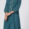 Teal Blue Pure Chanderi Silk Embroidered Kurta Dhoti Set Party Wear 1 Teal Blue Pure Chanderi Silk Embroidered Kurta Dhoti Set Party Wear -ZariGrace Shop teal blue pure chanderi silk embroidered kurta dhoti set krsdvcsvks44 l