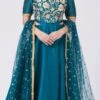 Teal Blue Pure Silk Hand Embroidery Anarkali Suit Party Wear -ZariGrace Shop teal blue pure silk hand embroidery anarkali suit sldvcsvak188 l