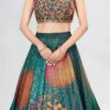 Teal Green Art Silk Digital Printed A Line Lehenga Party Wear -ZariGrace Shop teal green art silk digital printed a line lehenga ghsdrs4102 l
