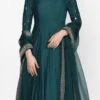 Teal Green Pure Chanderi Silk Zari Work Anarkali Suit Party Wear -ZariGrace Shop teal green pure chanderi silk zari work anarkali suit sldvcsvak181 l