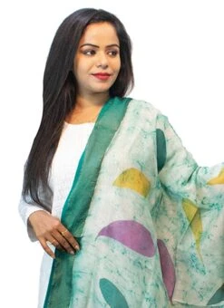 Teal Green With White Art Silk Dupatta Festive Wear -ZariGrace Shop teal green with white art silk dupatta dpsoas1082 b