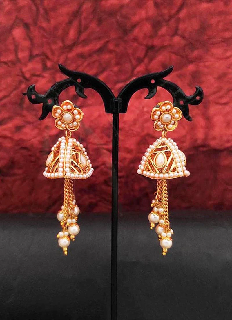 Traditional Jhumka Long Chain Beads Festive Wear 5 Traditional Jhumka Long Chain Beads Festive Wear - Image 3