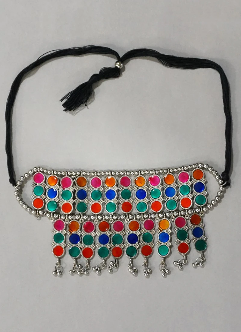Tribal Colorful Necklace Party Wear 5 Tribal Colorful Necklace Party Wear - Image 3