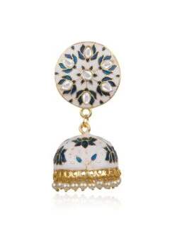 Tricolor Jhumka Earrings Festive Wear