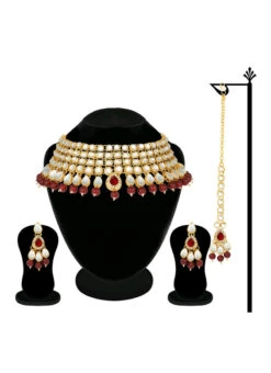 Tricolored Choker Set Wedding Wear -ZariGrace Shop tricolored choker set jymmvn10292 b