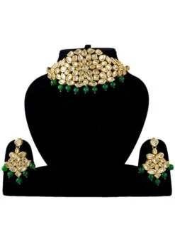 Tricolored Choker Set Party Wear -ZariGrace Shop tricolored choker set jysmnpkm717 b