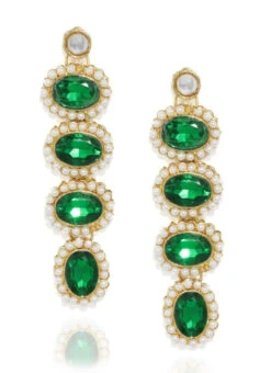 Tricolored Dangler Earrings Party Wear -ZariGrace Shop tricolored dangler earrings ermvn10439 b