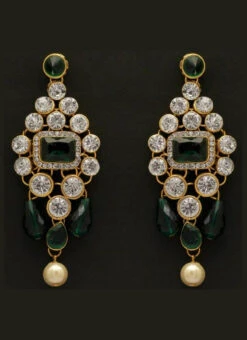 Tricolored Danglers Earrings Party Wear -ZariGrace Shop tricolored danglers earrings ermvn10397 b