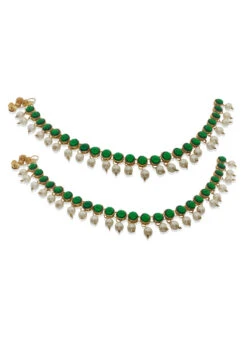 Tricolored Designer Anklets Festive Wear -ZariGrace Shop tricolored designer anklets ankmvn10644 b