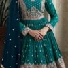 Turquoise Georgette Embroidery Long Choli Lehenga Party Wear -ZariGrace Shop turquoise georgette embroidery long choli lehenga ghska41699430 l