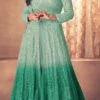 Turquoise N Green Georgette Sequins Embroidery Anarkali Lehenga Party Wear