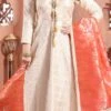 Beige Art Silk Embroidered Gown Party Wear