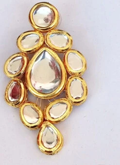 White Alloy Kundan Danglers Party Wear