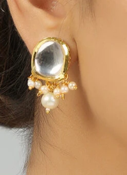 White Alloy Kundan Necklace Wedding Wear