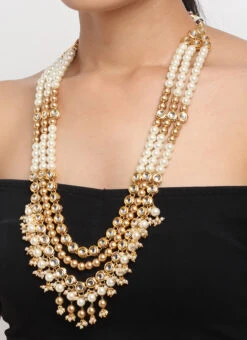 White Alloy Necklace Party Wear -ZariGrace Shop white alloy necklace jysrra38074 b