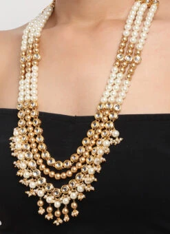 White Alloy Necklace Party Wear