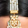 White Alloy Pearl Mangtikka Party Wear