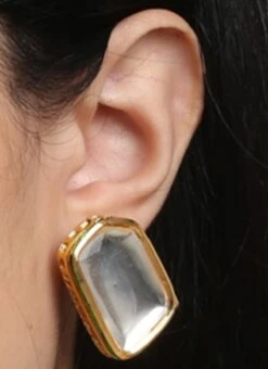 White Alloy Studs Party Wear -ZariGrace Shop white alloy studs erjsrra40454 b