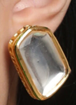 White Alloy Studs Party Wear