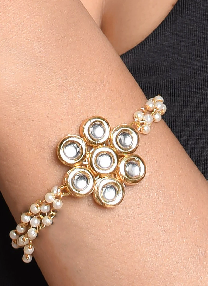 White Designer Bracelet Party Wear 3 White Designer Bracelet Party Wear