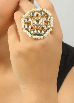 White Designer Ring Party Wear