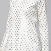 White Foil Print Knee Length Kurta Set Festive Wear -ZariGrace Shop white foil print knee length kurta set KSBS02001245 l