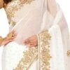 White Georgette Saree Festive Wear -ZariGrace Shop white georgette saree sadsf3511 l