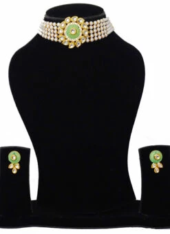White Green Chokar Set Party Wear 7 White Green Chokar Set Party Wear -ZariGrace Shop white green chokar set jynsddrj9713h b