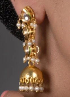 White Jhumka Earrings Party Wear