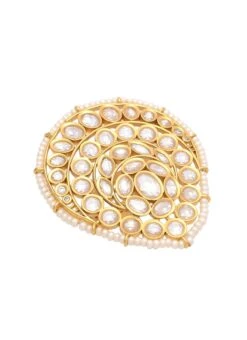 White Kundan Designer Ring Party Wear -ZariGrace Shop white kundan designer ring hnjjde1356 b