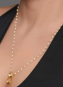 White Kundan N Beads Necklace Set Party Wear